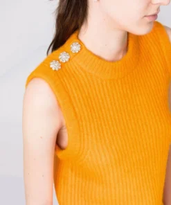 Ganni Orange 'Diamante Detail Knitted Vest' 22 Ganni Orange 'Diamante Detail Knitted Vest'