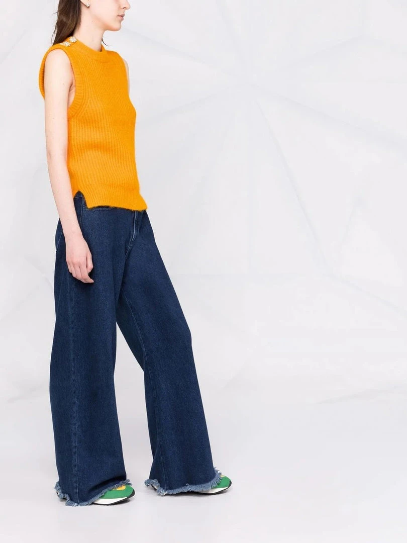 Ganni Orange 'Diamante Detail Knitted Vest' 12 Ganni Orange 'Diamante Detail Knitted Vest'