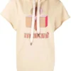 Isabel Marant Etoile Honey Toned Oversized 'Milesy' Short Sleeve Logo Hoodie Clothing