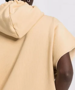 Isabel Marant Etoile Honey Toned Oversized 'Milesy' Short Sleeve Logo Hoodie Clothing