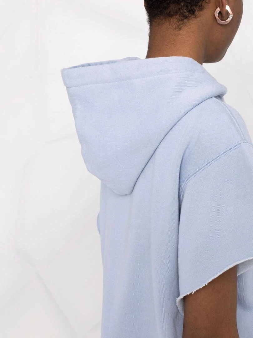 Isabel Marant Etoile Light Blue Oversized 'Milesy' Short Sleeve Logo Hoodie Clothing 5 Isabel Marant Etoile Light Blue Oversized 'Milesy' Short Sleeve Logo Hoodie Clothing