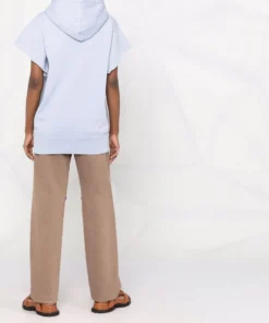 Isabel Marant Etoile Light Blue Oversized 'Milesy' Short Sleeve Logo Hoodie Clothing 11 Isabel Marant Etoile Light Blue Oversized 'Milesy' Short Sleeve Logo Hoodie Clothing