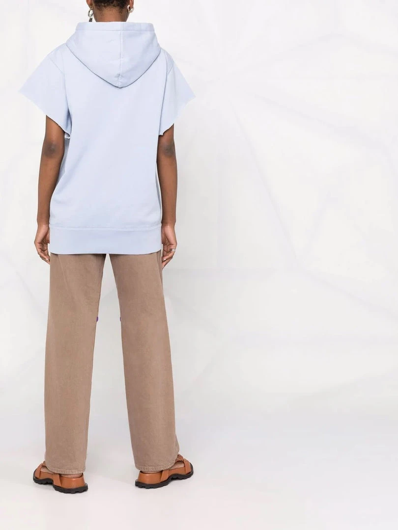 Isabel Marant Etoile Light Blue Oversized 'Milesy' Short Sleeve Logo Hoodie Clothing 6 Isabel Marant Etoile Light Blue Oversized 'Milesy' Short Sleeve Logo Hoodie Clothing