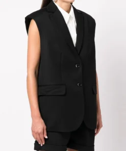 Anine Bing Oversized 'Tay' Wool Sleeveless Blazer New In 9 Anine Bing Oversized 'Tay' Wool Sleeveless Blazer New In