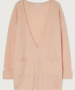 American Vintage Clothing Light Pink Oversized ‘East’ Melange Knit Cardigan