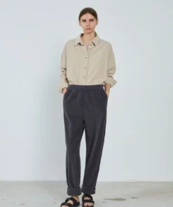 American Vintage Clothing Faded Grey 'Padow' Corduroy Trousers