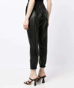 Paige 'Viviette' Faux Leather Cropped Joggers Clothing