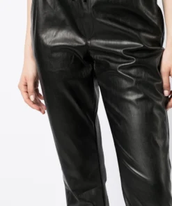 Paige 'Viviette' Faux Leather Cropped Joggers Clothing