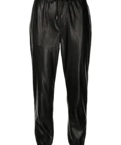 Paige 'Viviette' Faux Leather Cropped Joggers Clothing