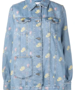 Ganni 'Painted Floral Denim Jacket'