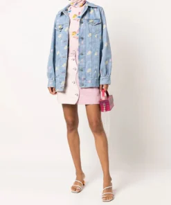Ganni 'Painted Floral Denim Jacket'