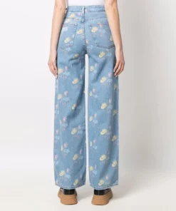 Ganni 'Painted Floral Jeans'