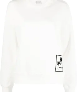 Moncler White 'Palm Tree Detail Sweatshirt'