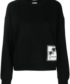 Moncler Black 'Palm Tree Detail Sweatshirt'