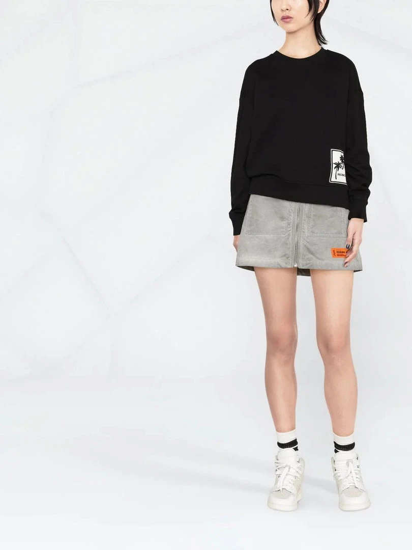 Moncler Black 'Palm Tree Detail Sweatshirt' 4 Moncler Black 'Palm Tree Detail Sweatshirt'