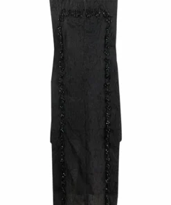Ganni 'Panelled Jacquard Tassel Midi Dress'