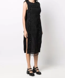 Ganni 'Panelled Jacquard Tassel Midi Dress'