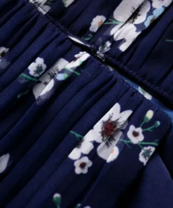 Self Portrait 'Pansy Print Chiffon Crossover Midi Dress'