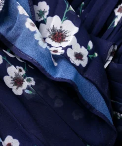 Self Portrait 'Pansy Print Chiffon Crossover Midi Dress'