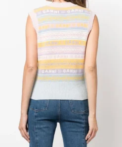 Ganni New In 'Pastel Logo Detail Sweater Vest'