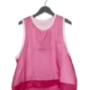 DRIES VAN NOTEN Clothing Pink ‘Hanato’ Sheer Tank Top