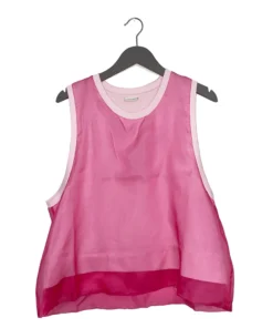 DRIES VAN NOTEN Clothing Pink ‘Hanato’ Sheer Tank Top