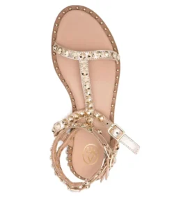 ASH 'Play' Gold Studded Sandals