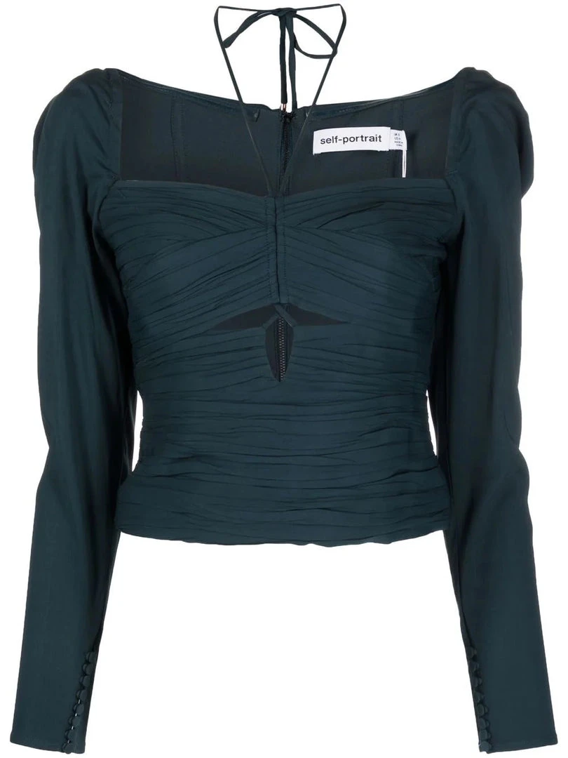 Self Portrait Clothing 'Pleated Tie Neck Top' 3 Self Portrait Clothing 'Pleated Tie Neck Top'