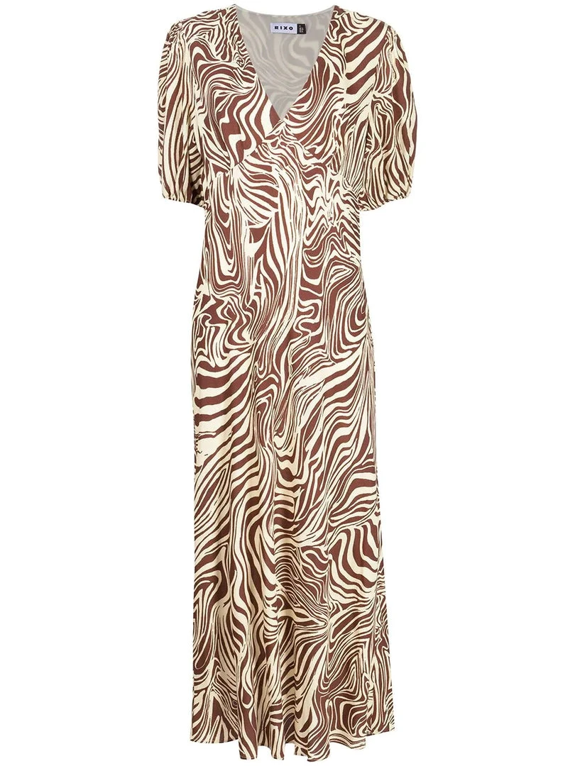 Rixo London ‘Poppy' Marble Zebra Print Midi Dress 3 Rixo London ‘Poppy' Marble Zebra Print Midi Dress