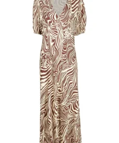 Rixo London ‘Poppy' Marble Zebra Print Midi Dress