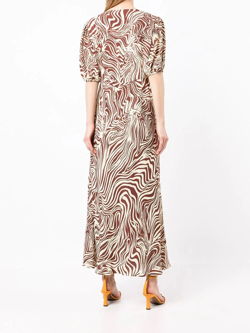 Rixo London ‘Poppy' Marble Zebra Print Midi Dress 12 Rixo London ‘Poppy' Marble Zebra Print Midi Dress