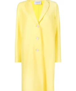 Harris Wharf London Clothing Yellow 'Pressed Wool Light Overcoat'