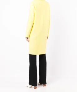 Harris Wharf London Clothing Yellow 'Pressed Wool Light Overcoat'