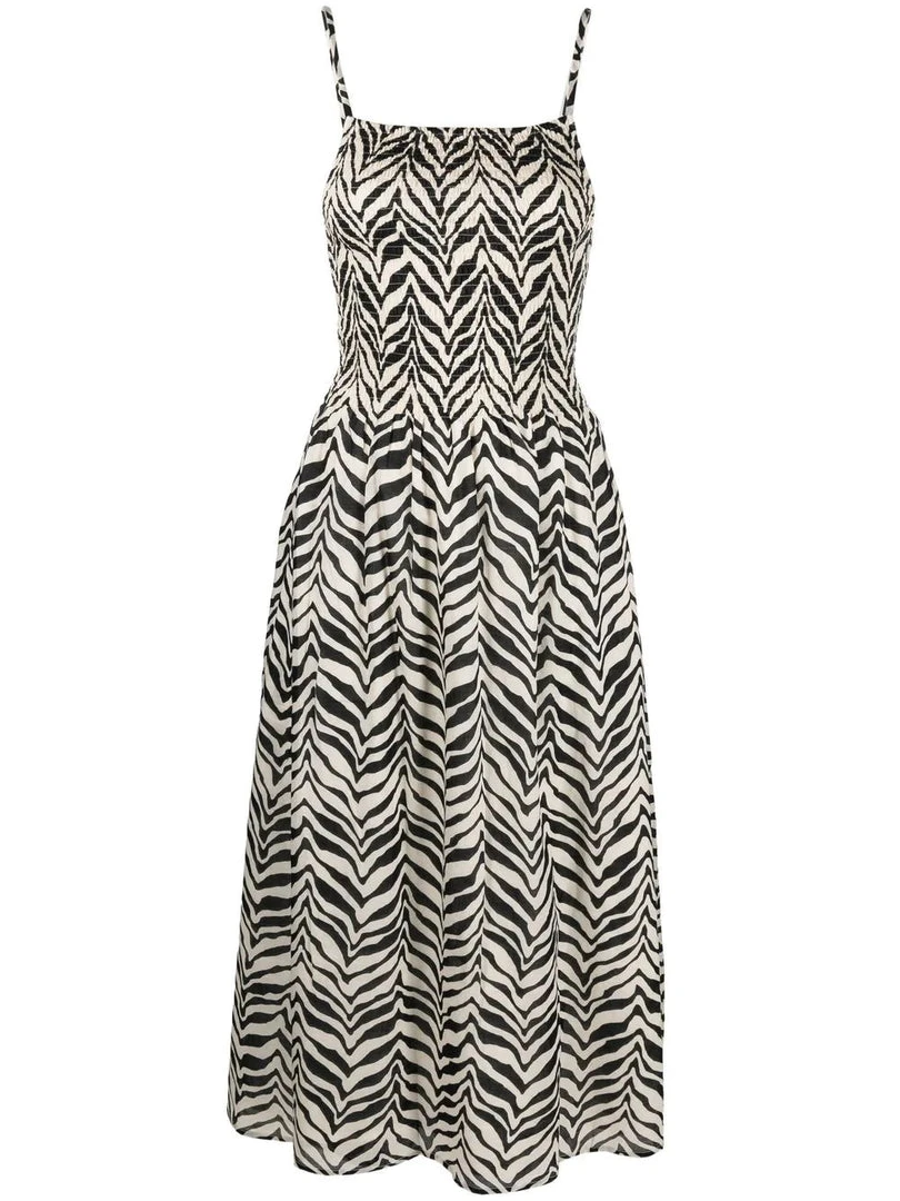 Faithfull The Brand Printed 'Nolie' Shirred Midi Dress Clothing 3 Faithfull The Brand Printed 'Nolie' Shirred Midi Dress Clothing