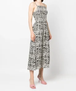 Faithfull The Brand Printed 'Nolie' Shirred Midi Dress Clothing 9 Faithfull The Brand Printed 'Nolie' Shirred Midi Dress Clothing