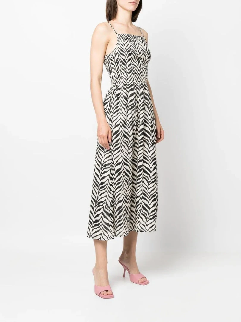 Faithfull The Brand Printed 'Nolie' Shirred Midi Dress Clothing 5 Faithfull The Brand Printed 'Nolie' Shirred Midi Dress Clothing