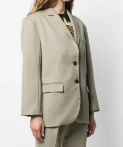 Anine Bing Green ‘Quinn’ Wool Blazer