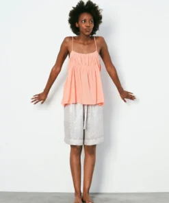 Rabens Saloner Pink ‘Hailey’ Gathered Top