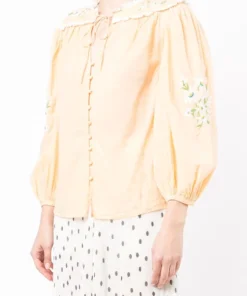 Rixo London 'Ren' Daisy Embroidered Blouse