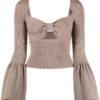Self Portrait 'Ribbed Knit Bow Bust Top' New In 2 Self Portrait 'Ribbed Knit Bow Bust Top' New In