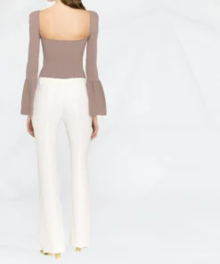 Self Portrait 'Ribbed Knit Bow Bust Top' New In 9 Self Portrait 'Ribbed Knit Bow Bust Top' New In