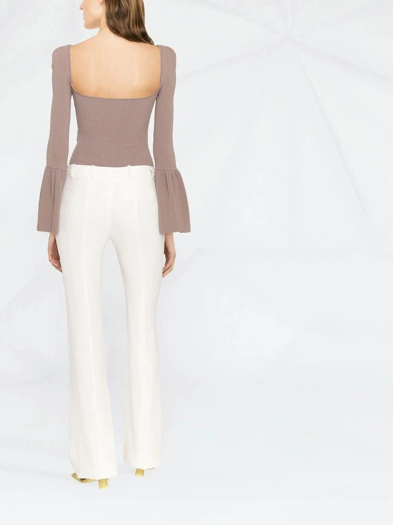 Self Portrait 'Ribbed Knit Bow Bust Top' New In 6 Self Portrait 'Ribbed Knit Bow Bust Top' New In