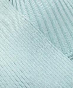 Self Portrait 'Ribbed Knit Crossover Bust Midi Dress'