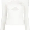 Self Portrait New In 'Ribbed Knit Crossover Top'
