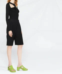 Self Portrait 'Ribbed Knit Cut Out Top'