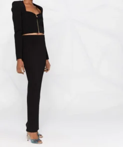 Self Portrait New In 'Ribbed Knit Maxi Skirt'