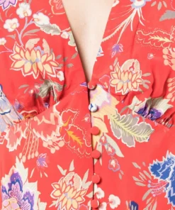 Rixo London 'Azra' Button Front Floral Blouse