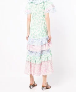 Rixo London 'Benita' Floral Ruffled Midi Dress