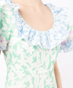 Rixo London 'Benita' Floral Ruffled Midi Dress