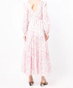 Rixo London 'Brooke' Shirred Floral Palm Maxi Dress